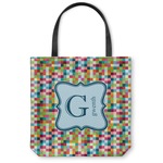 Retro Pixel Squares Canvas Tote Bag (Personalized)