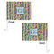 Retro Pixel Squares Car Flag - 11" x 8" - Front & Back View
