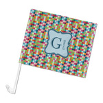 Retro Pixel Squares Car Flag - Large (Personalized)