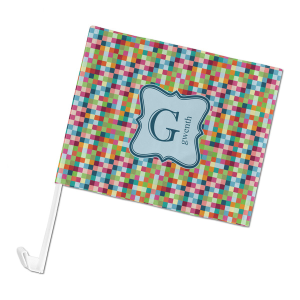 Custom Retro Pixel Squares Car Flag (Personalized)
