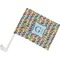 Retro Pixel Squares Car Flag - Small w/ Name and Initial