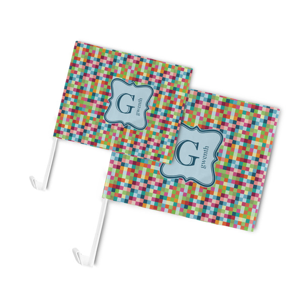 Retro Pixel Squares Car Flags - PARENT MAIN (both sizes)