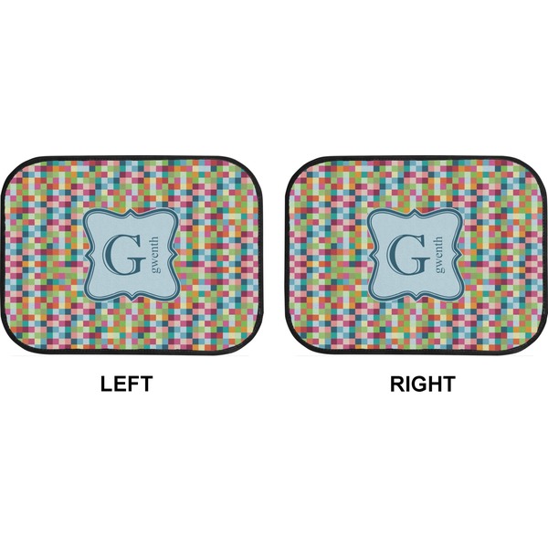 Retro Pixel Squares Car Floor Mats (Back Seat) (Approval)