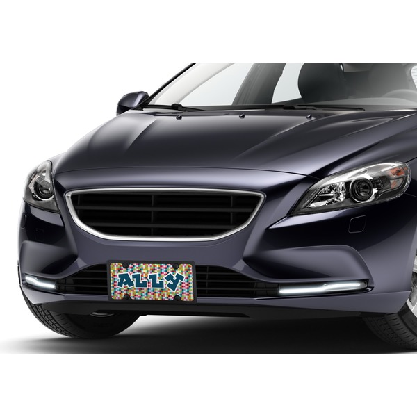 Retro Pixel Squares Car License Plate Lifestyle