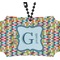 Retro Pixel Squares Rear View Mirror Ornament (Personalized)