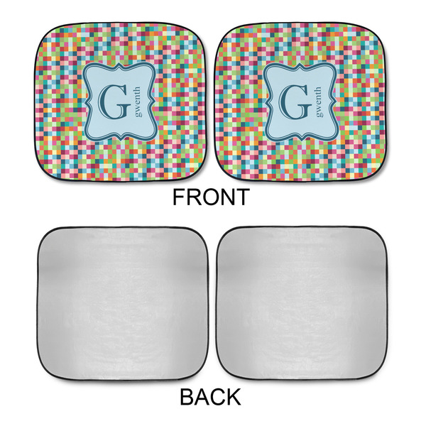 Retro Pixel Squares Car Sun Shades - APPROVAL