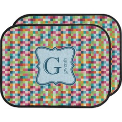 Retro Pixel Squares Car Floor Mats (Back Seat) (Personalized)