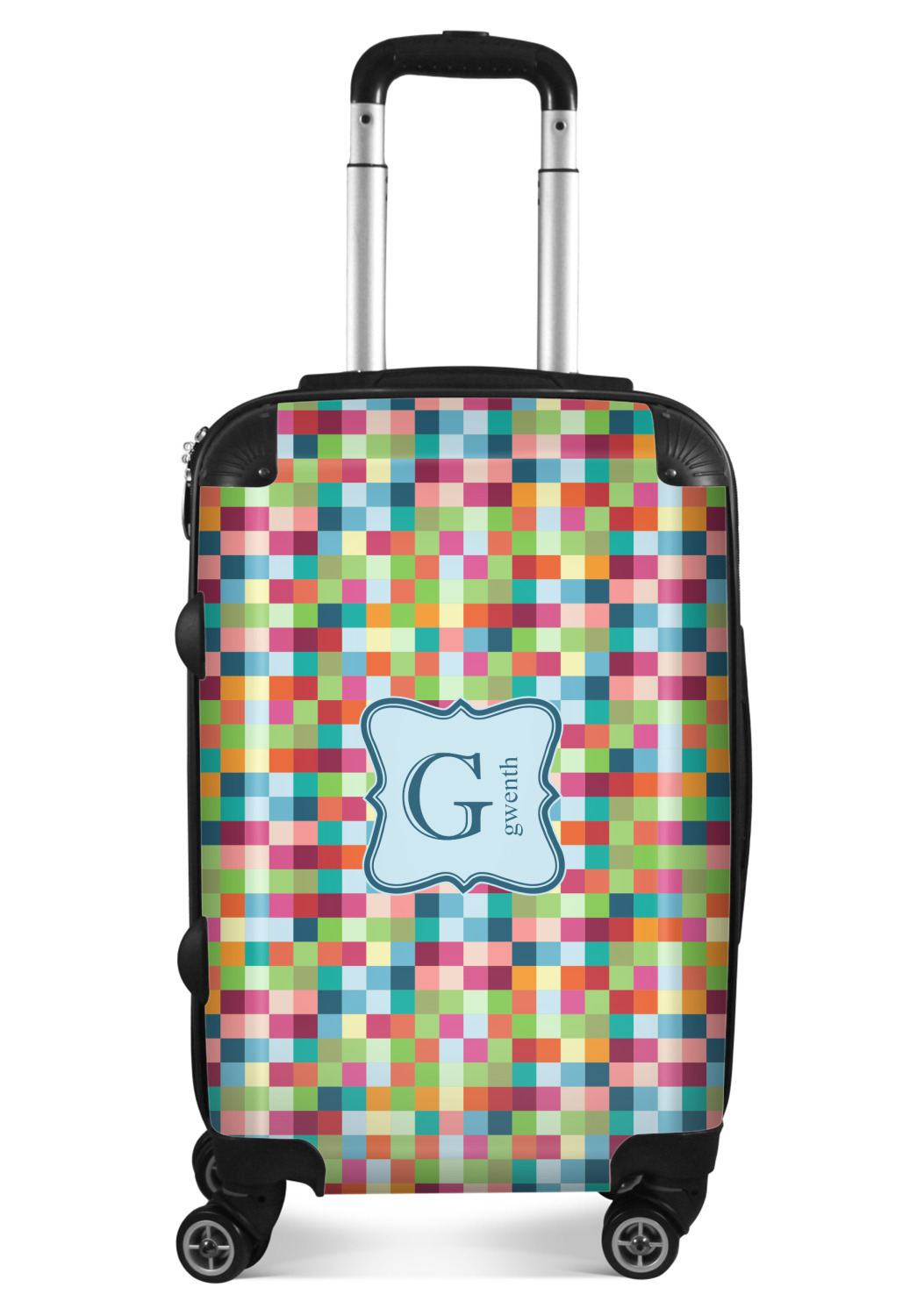 Retro Pixel Squares Suitcase 20" Carry On (Personalized) YouCustomizeIt