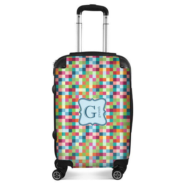 Custom Retro Pixel Squares Suitcase - 20" Carry On (Personalized)