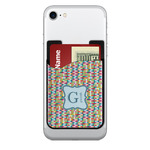 Retro Pixel Squares 2-in-1 Cell Phone Credit Card Holder & Screen Cleaner (Personalized)