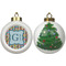Retro Pixel Squares Ceramic Christmas Ornament - X-Mas Tree (APPROVAL)