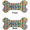 Retro Pixel Squares Ceramic Flat Ornament - Bone Front & Back (APPROVAL)