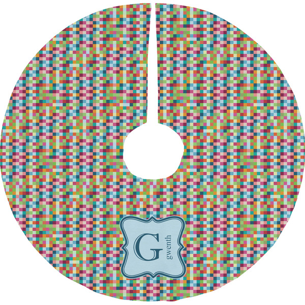 Custom Retro Pixel Squares Tree Skirt (Personalized)