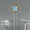 Retro Pixel Squares 5.5" Round Plastic Stir Sticks - Clear (Personalized)