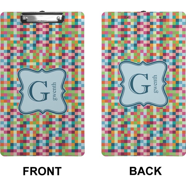 Retro Pixel Squares Clipboard (Legal) (Front + Back)