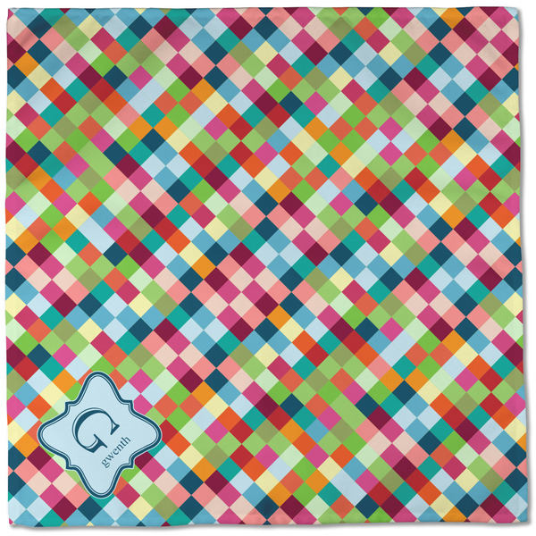 Retro Pixel Squares Cloth Napkins - Personalized Dinner (Full Open)