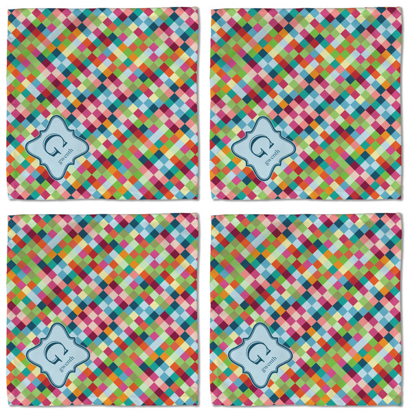 Retro Pixel Squares Cloth Napkins - Personalized Lunch (APPROVAL) Set of 4