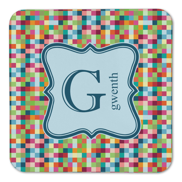 Retro Pixel Squares Coaster Set - FRONT (one)