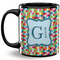 Retro Pixel Squares Coffee Mug - 11 oz - Full- Black