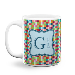 Retro Pixel Squares Coffee Mug (Personalized)