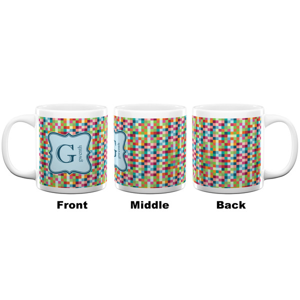 Retro Pixel Squares Coffee Mug - 20 oz - White APPROVAL