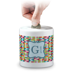Retro Pixel Squares Coin Bank (Personalized)