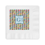 Retro Pixel Squares Coined Cocktail Napkins (Personalized)