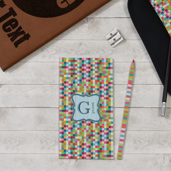 Retro Pixel Squares Colored Pencils - In Context