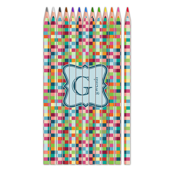 Custom Retro Pixel Squares Colored Pencils (Personalized)