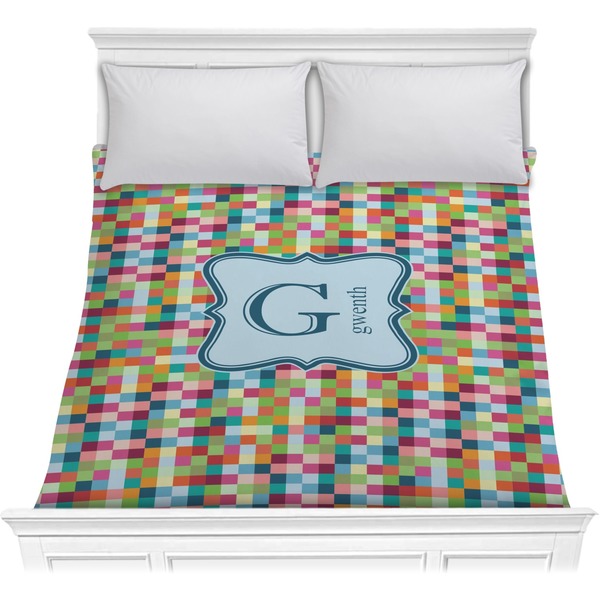 Custom Retro Pixel Squares Comforter - Full / Queen (Personalized)