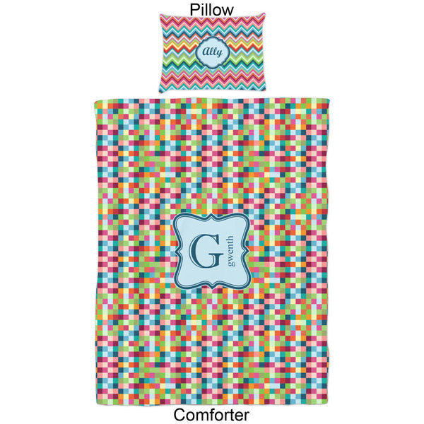 Retro Pixel Squares Comforter Set - Twin - Approval