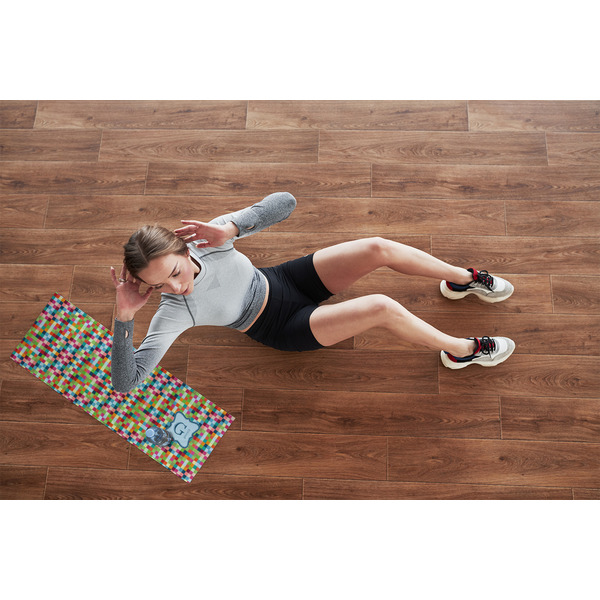 Retro Pixel Squares Cooling Towel- Lifestyle
