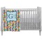 Retro Pixel Squares Crib Comforter / Quilt (Personalized)