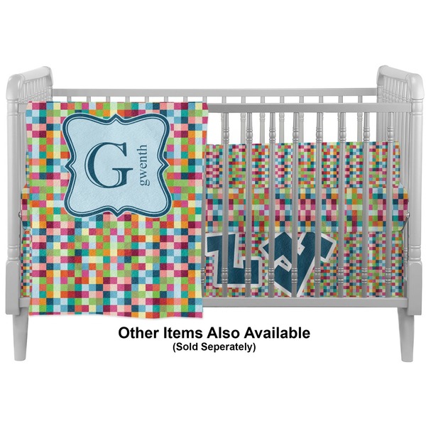 Retro Pixel Squares Crib - Profile Sold Seperately