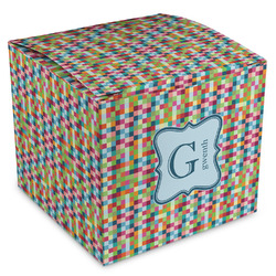 Retro Pixel Squares Cube Favor Gift Boxes (Personalized)