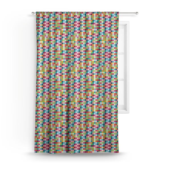 Custom Retro Pixel Squares Curtain - 50"x84" Panel