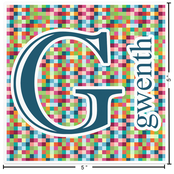 Retro Pixel Squares Custom Shape Iron On Patches - L - APPROVAL