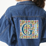 Retro Pixel Squares Large Custom Shape Patch - 2XL (Personalized)