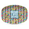 Retro Pixel Squares Plastic Platter - Microwave & Oven Safe Composite Polymer (Personalized)