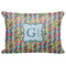 Retro Pixel Squares Decorative Baby Pillowcase - 16"x12" w/ Name and Initial