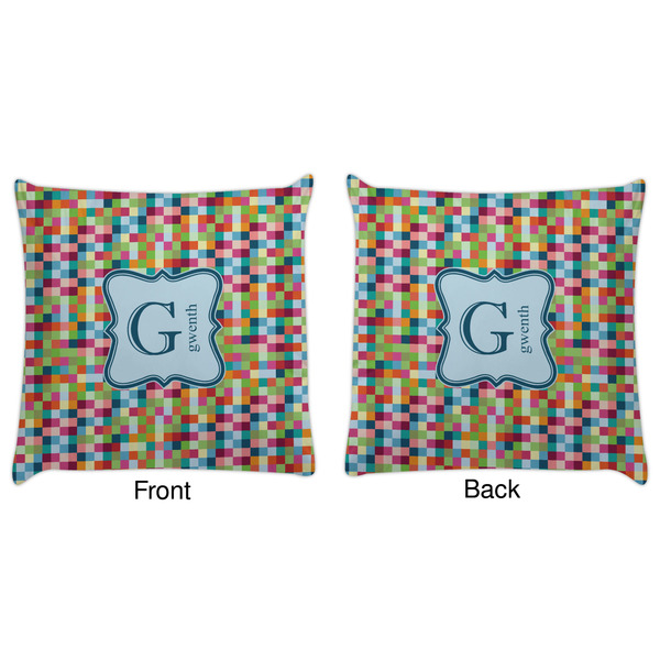 Retro Pixel Squares Decorative Pillow Case - Approval
