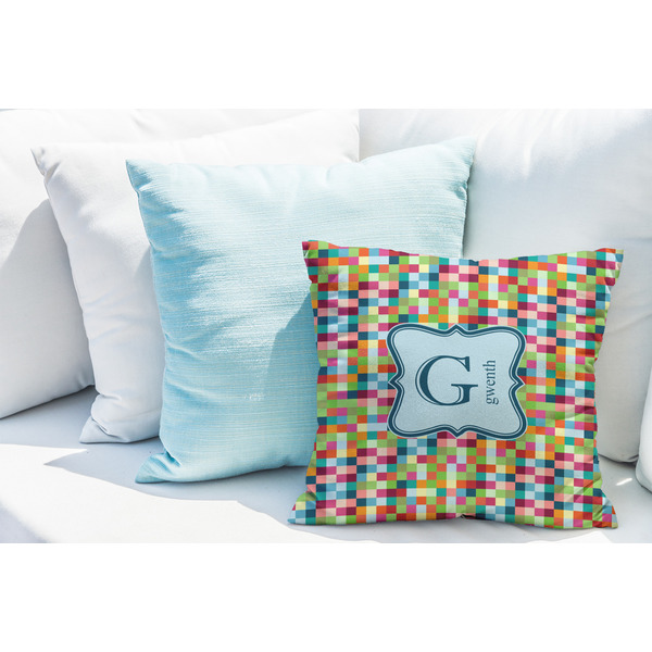 Retro Pixel Squares Decorative Pillow Case - LIFESTYLE 2