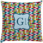 Retro Pixel Squares Decorative Pillow Case (Personalized)