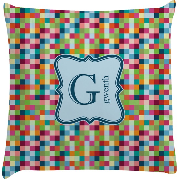 Custom Retro Pixel Squares Decorative Pillow Case (Personalized)