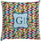Retro Pixel Squares Decorative Pillow Case (Personalized)