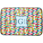 Retro Pixel Squares Dish Drying Mat w/ Name and Initial