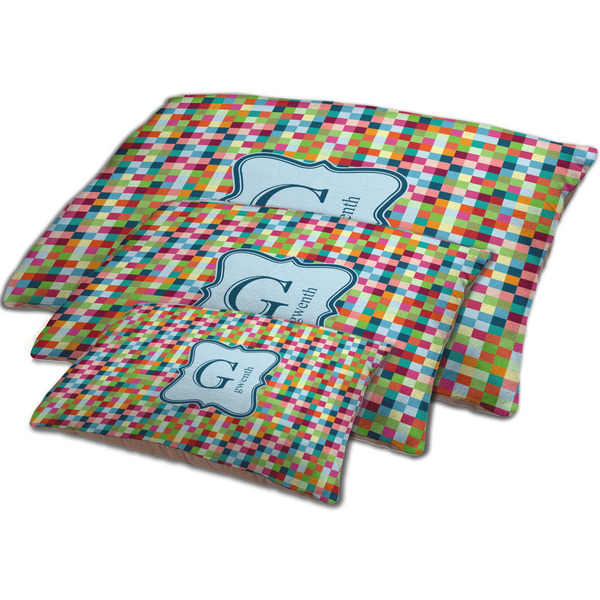 Retro Pixel Squares Dog Beds - MAIN (sm, med, lrg)