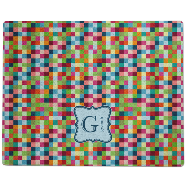 Retro Pixel Squares Dog Food Mat - Large without Bowls
