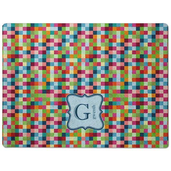 Retro Pixel Squares Dog Food Mat - Medium without bowls