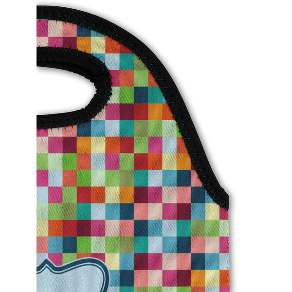 Retro Pixel Squares Double Wine Tote - Detail 1 (new)